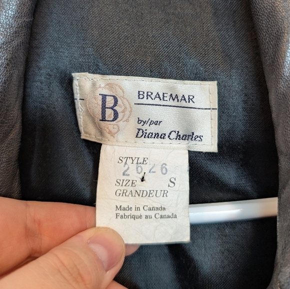 Braemar 80s Vintage Black Leather Feminine Biker Jacket Womens Small - Picture 3 of 13